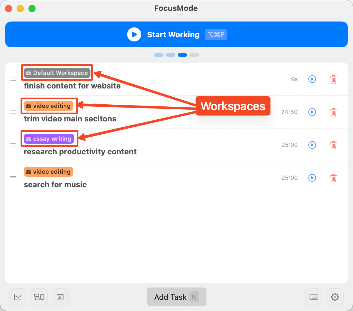 Tailor your focus environment for each task